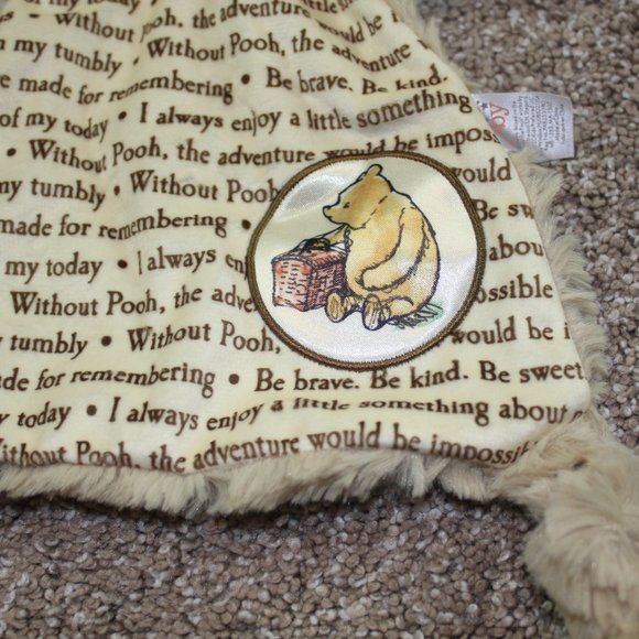Disney Baby Kids Preferred Winnie the Pooh Security Blanket Lovey Plush Tan NWT - Picture 3 of 4
